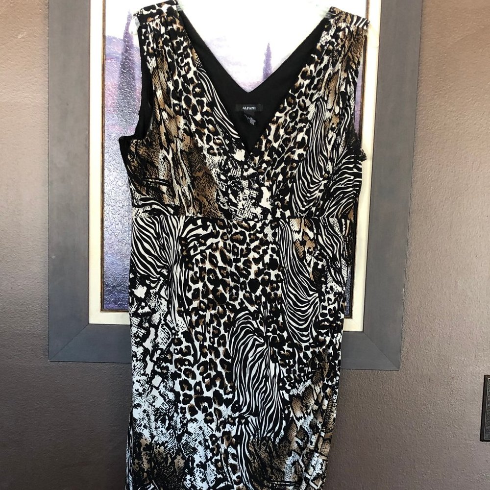 Alfani EUC animal print cocktail dress - size 16